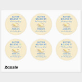 Rustic Theme Butter Yellow Blue Baby Shower  ラウンドシール (シート)