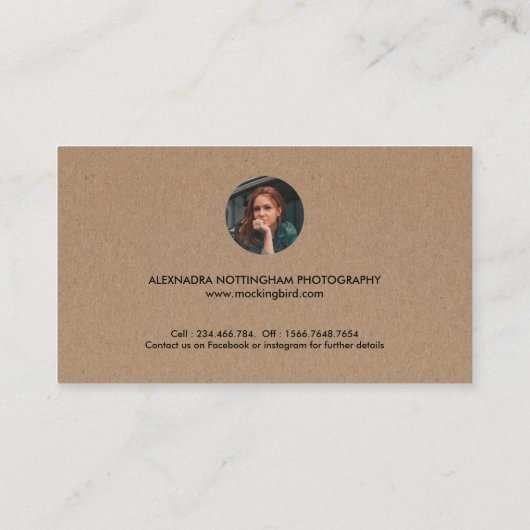 Rustic Three Photo Collage Wedding Photography 名刺 (裏面)