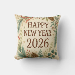 rustic throw pillow for happy new year 2026 クッション