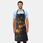 Rustic Tomatoes Vintage Farmhouse Chef Botanical エプロン (着用した状態)