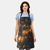 Rustic Tomatoes Vintage Farmhouse Chef Botanical エプロン (着用した状態)