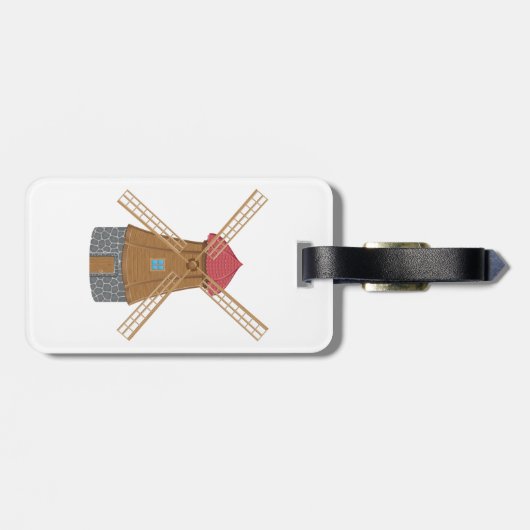 Rustic Traditional Wooden Windmill ラゲッジタグ (裏面横)