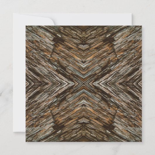 Rustic Tree Bark Photo Southwest Diamond Pattern カード (正面)