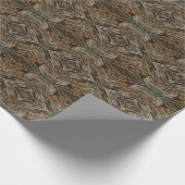 Rustic Tree Bark Photo Southwest Diamond Pattern ラッピングペーパー (角)