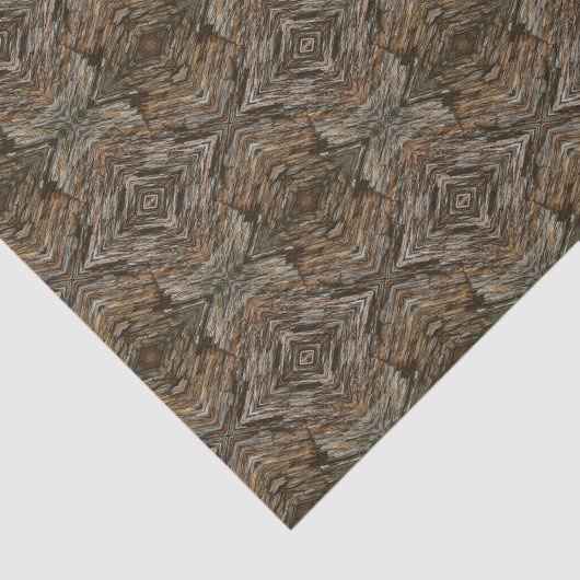 Rustic Tree Bark Photo Southwest Diamond Pattern 薄葉紙 (詳細)