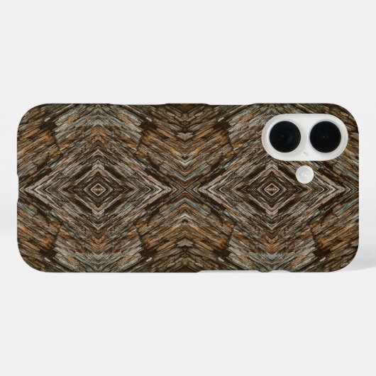 Rustic Tree Bark Photo Southwest Diamond Pattern Case-Mate iPhoneケース (裏面 (横))