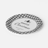 Rustic Tree Merry Christmas Plaid Christmas Party ペーパープレート (アングル)