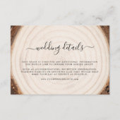 Rustic Tree Ring Wood Grain Wedding Details  エンクロージャーカード (正面)