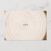 Rustic Tree Ring Wood Grain Wedding Details  エンクロージャーカード (裏面)