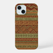 Rustic Tribal Geometric Pattern Earthy Boho Chic iPhone 15ケース (裏面)