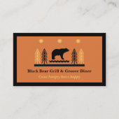 Rustic Tribal Southwestern Black Bear Restaurant  名刺 (正面)