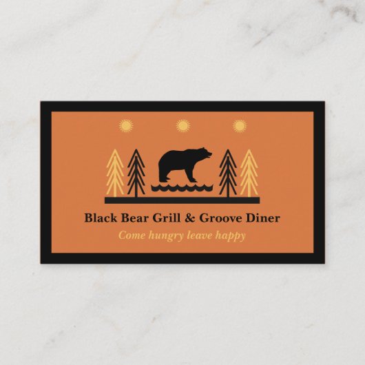 Rustic Tribal Southwestern Black Bear Restaurant  名刺 (正面)