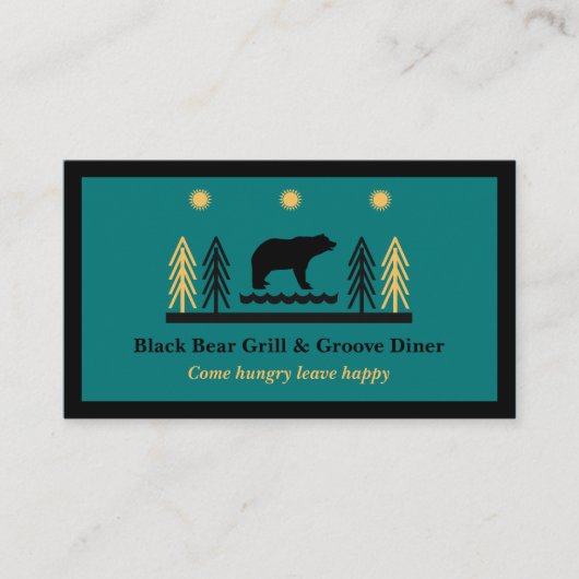 Rustic Tribal Southwestern Black Bear Restaurant  名刺 (正面)