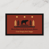 Rustic Tribal Southwestern Black Bear Restaurant  名刺 (正面)