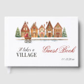 Rustic Troller Village Houses Winter Baby Shower ゲストブック (正面)