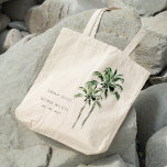 Rustic Tropical Beach Palm Tree Watercolor Wedding トートバッグ<br><div class="desc">For any further customisation or any other matching items,  please feel free to contact me at yellowfebstudio@gmail.com</div>
