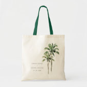 Rustic Tropical Beach Palm Tree Watercolor Wedding トートバッグ (正面)