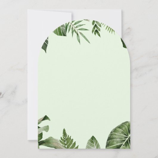 Rustic Tropical Jungle Cute Macaw Baby Shower 招待状 (裏面)