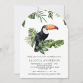 Rustic Tropical Jungle Cute Toucan Baby Shower 招待状 (正面)