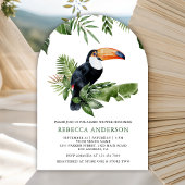 Rustic Tropical Jungle Cute Toucan Baby Shower 招待状