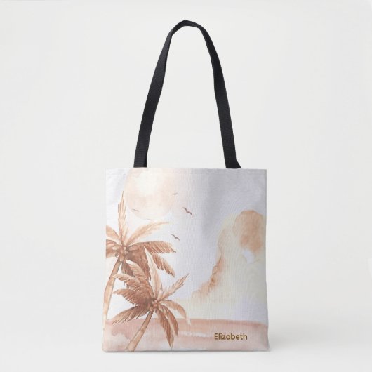Rustic Tropical Palms トートバッグ (正面)