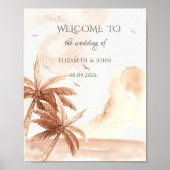 Rustic Tropical Palms Wedding ポスター (正面)