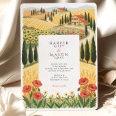 Rustic Tuscan Countryside Rolling Hills Wedding 招待状