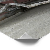 Rustic Twig Bench & Flowers ポスター (角)