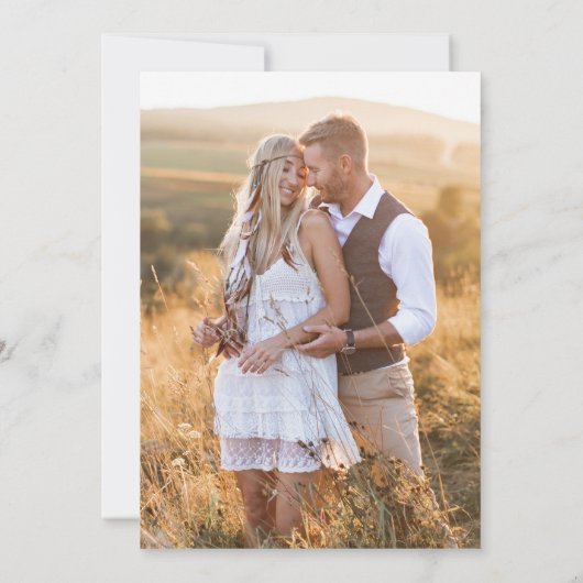 Rustic Twine Burlap Eucalyptus Boho Photo Wedding 招待状 (裏面)