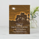 Rustic twinkle light country wedding invitation セーブザデート (スタンド正面)