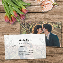 Rustic two photos Wedding budget RSVP エンクロージャーカード