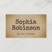 Rustic Typewriter Font Kraft Paper Style 名刺 (正面)