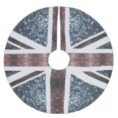 Rustic UK flag red blue sparkles glitters ブラッシュドポリエステルツリースカート (正面)