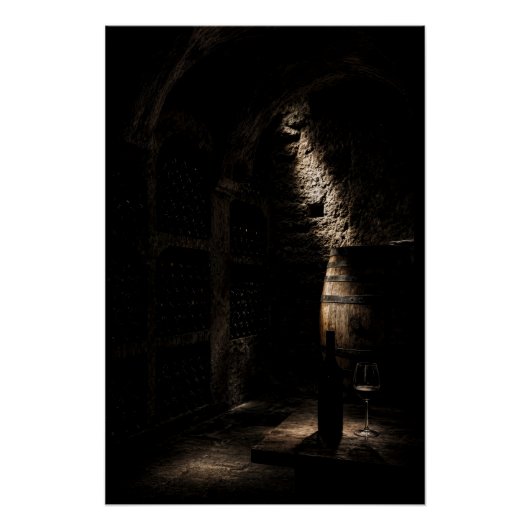 Rustic Underground Wine Cellar Fine Art Poster ポスター (正面)
