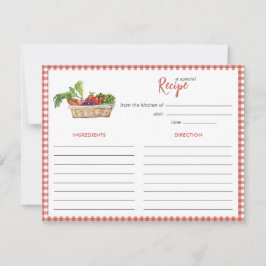 Rustic vegetables Bridal shower Recipe card ノートカード