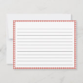 Rustic vegetables Bridal shower Recipe card ノートカード (裏面)