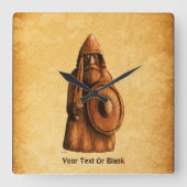 Rustic Viking スクエア壁時計 (正面)