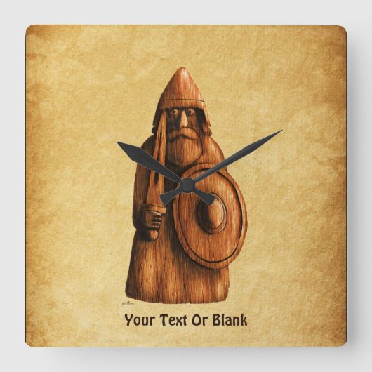 Rustic Viking スクエア壁時計 (正面)