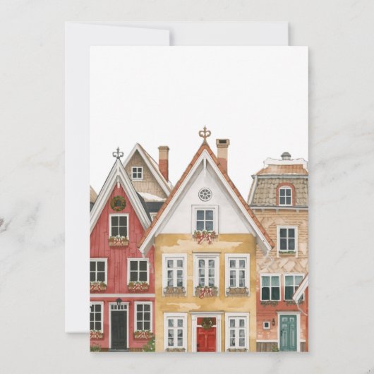 Rustic Village Winter Christmas Baby Shower 招待状 (裏面)