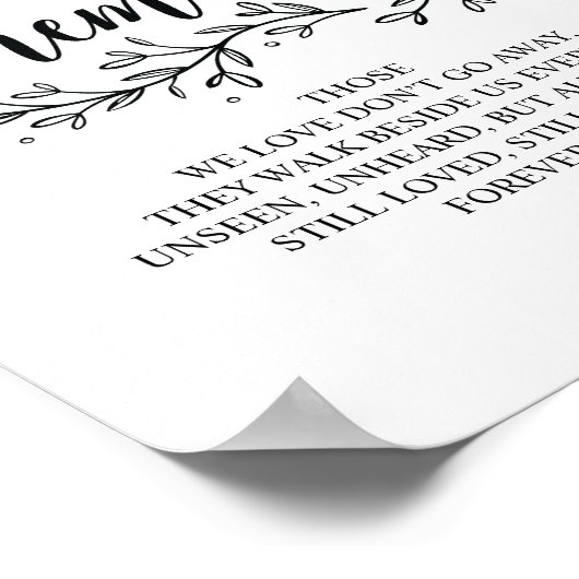 Rustic Vines Wedding In L oving Memory Sign ポスター (角)