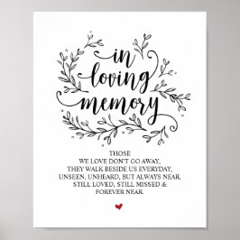 Rustic Vines Wedding In L oving Memory Sign ポスター