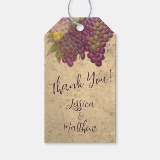 Rustic Vineyard Couples “Thank You" Favor  ギフトタグ (正面)