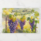 Rustic Vineyard Grapes Lemons Italy Wedding スパークリングワインラベル (シングルラベル)