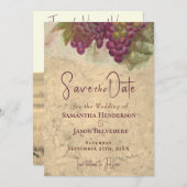 Rustic Vineyard Watercolor Photo Save the Date (正面/裏面)