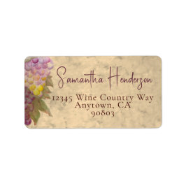 Rustic Vineyard Watercolor Wedding Return Address ラベル