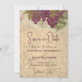 Rustic Vineyard Watercolor Wedding Save the Date (正面)