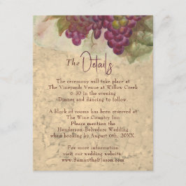 Rustic Vineyard Wedding Details Enclosure Card エンクロージャーカード