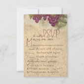 Rustic Vineyard Wedding Meal Choice RSVP (正面)
