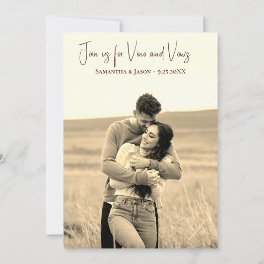 Rustic Vineyard Wedding Save the Date  (裏面)