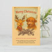 Rustic Vintage Animal Christmas Party 招待状 (スタンド正面)